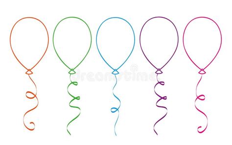 Colorful Balloons for Coloring Book Isolated on White Background Stock ...