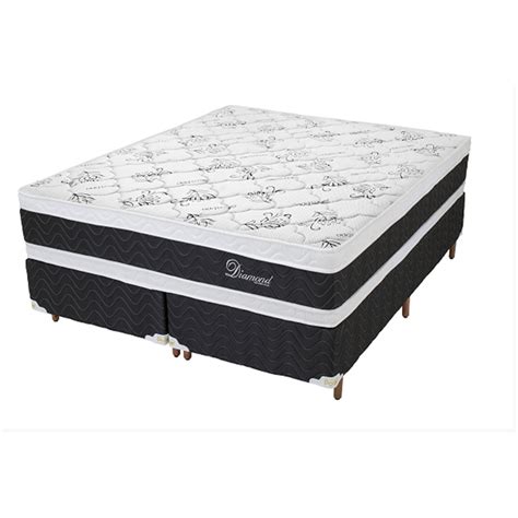 Cama Box Casal King Mola Ensacada Alt Colchão 34cm Diamond no Shoptime