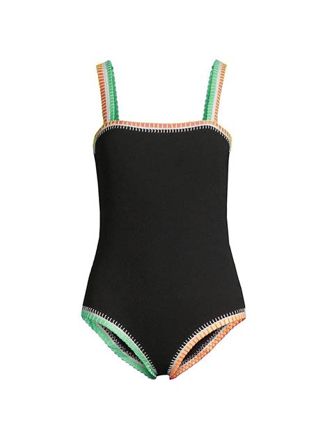 PQ Swim Crochet Trim One Piece Swimsuit In Black Lyst