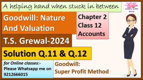 Goodwill Nature Valuation T S Grewal Ch Q And Q Accounts Class