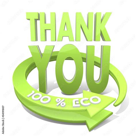 D Render Of A Environmental Thank You Icon A Percent Eco Stock