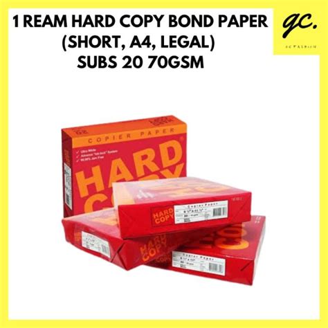 Cod Gc Hard Copy Bond Paper Gsm Short A Legal Lazada Ph