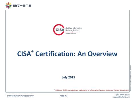 Ppt Cisa Certification An Overview Powerpoint Presentation Free