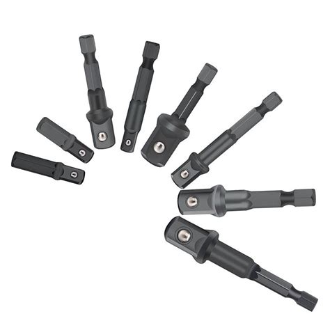 Drill Socket Adapter For Impact Driver With Hex Shank To Square Socket Drill Bits Bar Extension