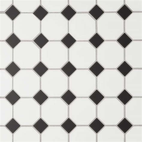 Bedrosians Le Caf White Glossy X Octagon Porcelain Mosaic