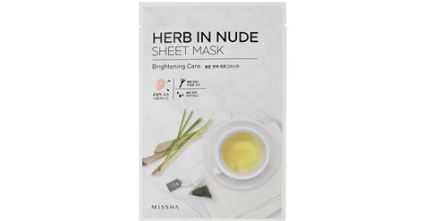 Missha Herb in Nude тканинна маска для обличчя з роз яснюючим ефектом