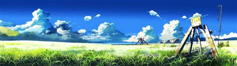 Dual Monitor Wallpaper Anime Landscape