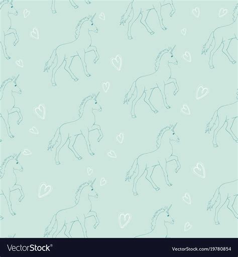 Unicorn And Rainbow Seamless Pattern Isolated Vector Image