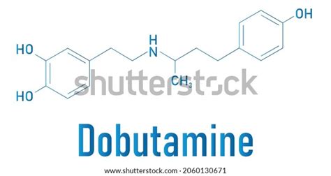 Dobutamine Sympathomimetic Drug Molecule Skeletal Formula Stock Vector