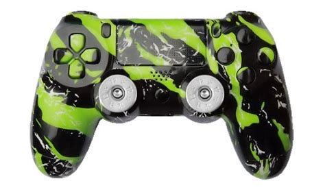 Sony Ps Playstation Dual Shock Green Splatter Hydro Dipped Controller