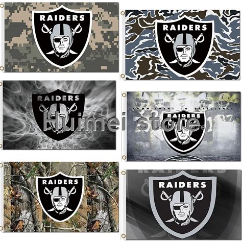 Buy Oakland Raiders Flag 100d Polyester Digital Print