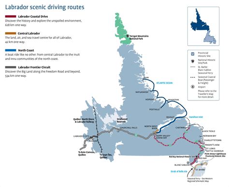 Labrador scenic driving routes map - Ontheworldmap.com
