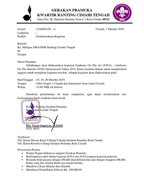 Contoh Surat Undangan Kegiatan Pramuka Pdf