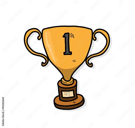 Gold Trophy A Hand Drawn Vector Illustration Of A Gold Trophy For The