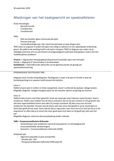 M1 HC AKS College Aantekeningen Alle Colleges Afwijkingen Van Het