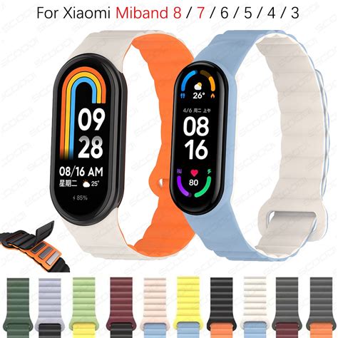 Pulseira Magn Tica De Silicone Para Xiaomi Mi Band Esportiva De