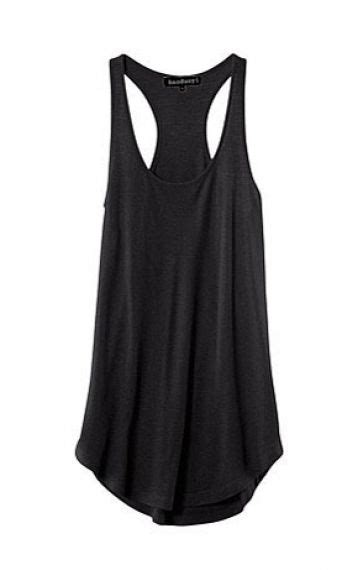 Black O Neck Round Hem Cotton Vest Black Sleeveless Tank Top Black Sleeveless Top Black Tank