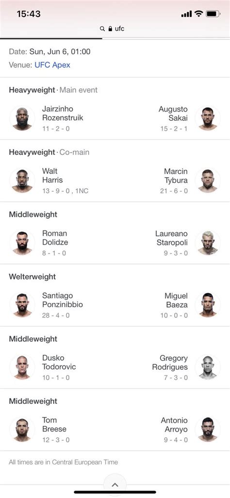 MaRCeL DoRFF On Twitter The Two Upcoming UFC Cards UFCVegas28