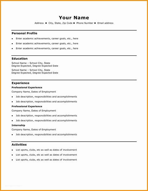 Free Professional Resume Templates Microsoft Word Of 10 College Student ...