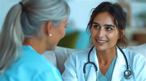 Premium Photo Female Doctor Consulting A Patient