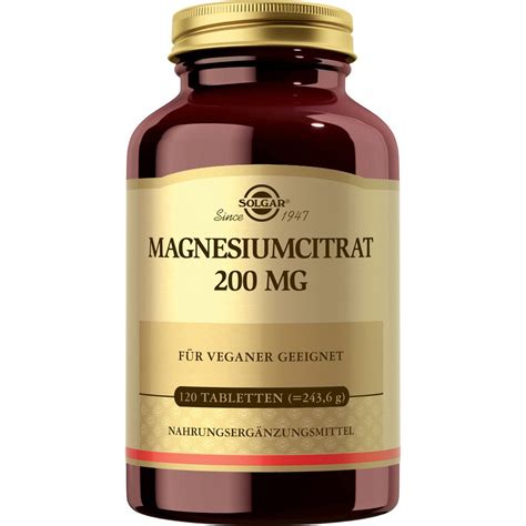 Citrato de Magnesio 200 mg SOLGAR VitalAbo Tienda Online España