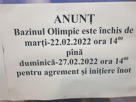 Bazinul Olimpic Alba Iulia va fi închis publicului în următoarele zile