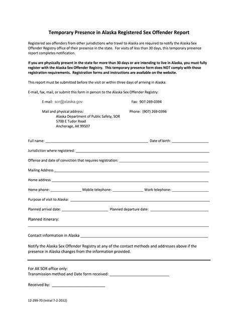 Alaska Sex Offender Form Fill Online Printable Fillable Blank Pdffiller