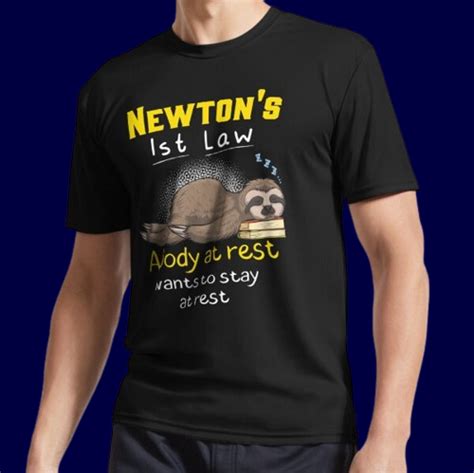 Brand New Newton S First Law Funny Physics Joke T Shirt Funny Size S To