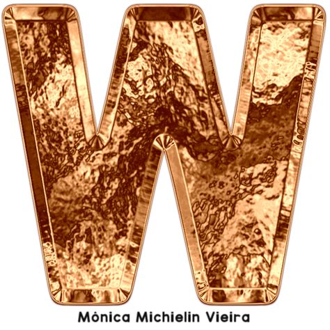 M Michielin Alphabets ALFABETO DE COBRE PNG COPPER TEXTURE ALPHABET