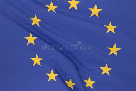 European Union National Flag Close Up 3D Rendering Stock Illustration