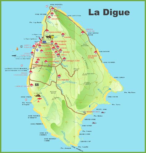 Seychelles Map La Digue