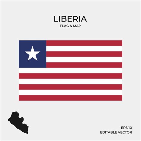 Liberia Flag And Map 2046147 Vector Art At Vecteezy