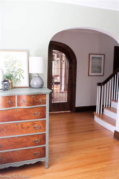 Two Tone Dresser Makeover In Cypress Vine Green And Wood