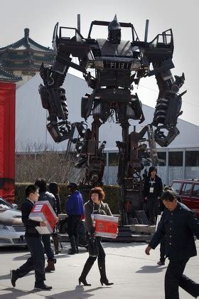 Giant Transformer Statue Made Car Parts Editorial Stock Photo - Stock ...