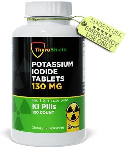 Amazon Potassium Iodide Tablets 130 Mg 120ct Iodine Tablets For