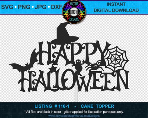 Happy Halloween Cake Topper SVG Cut File Svg Png Etsy Singapore