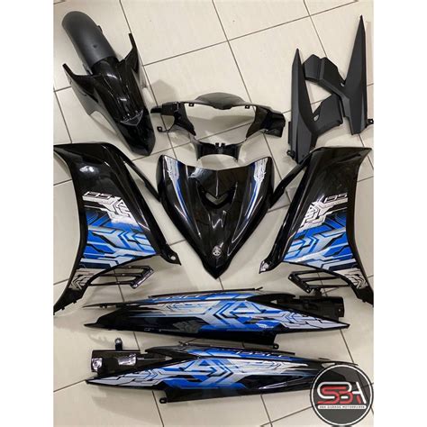 YAMAHA LC LC135 V2 V3 V6 V7 HITAM KILAT FULL STRIPE HITAM BIRU ROBOT 9