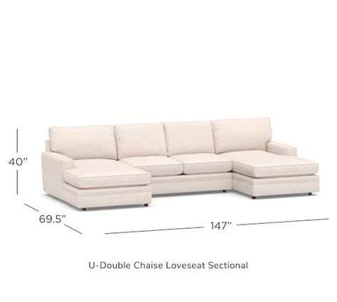 Pearce Square Arm Upholstered U Shaped Double Wide Chaise Sectional