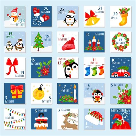 Calendario De Adviento De Navidad Vacaciones De Invierno Regalos De