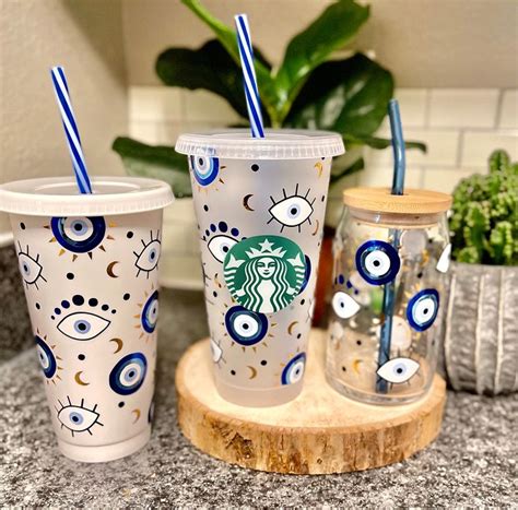 Evil Eye Starbucks Cup Evil Eye Cup Personalized Gifts Etsy