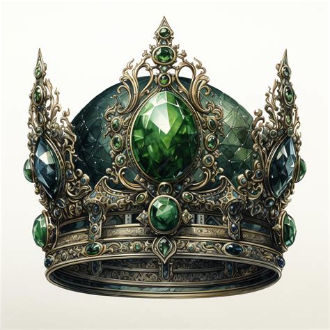 Premium Photo A Crown With Green Gems On It Is Shown