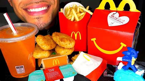 Asmr Mcdonalds Mukbang Happy Meal Chicken Nuggets Sonic 2 Toy Fries