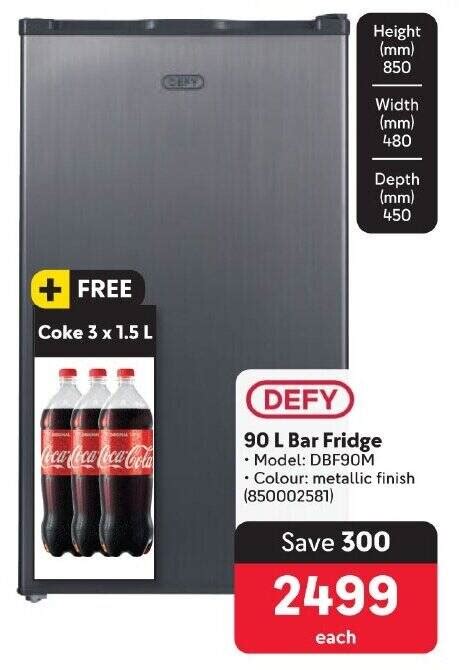 Defy L Bar Fridge Offer At Makro