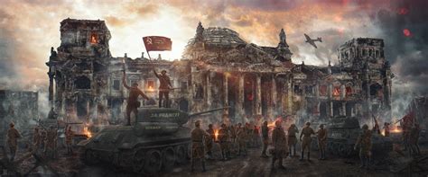 Berlin Reichstag 1945 Digital Art Illustration Illustration Art