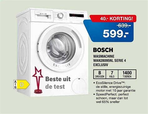 Bosch Wasmachine Wan Nl Serie Exclusiv Aanbieding Bij Electro