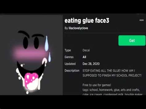 Roblox eating glue face - YouTube