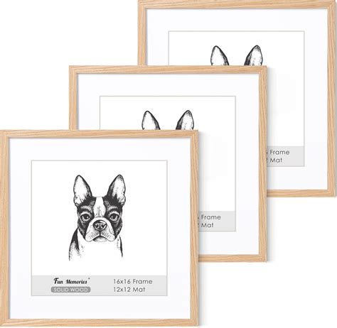 16x16 Picture Frame Set Of 3 Square 16x16 Wood Frame