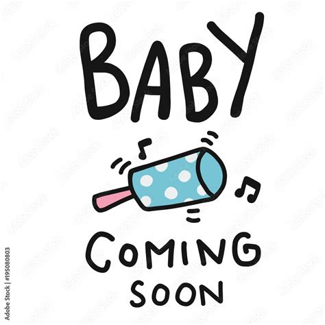 Baby Coming Soon Word Cartoon Vector Illustration Stock Vector Adobe