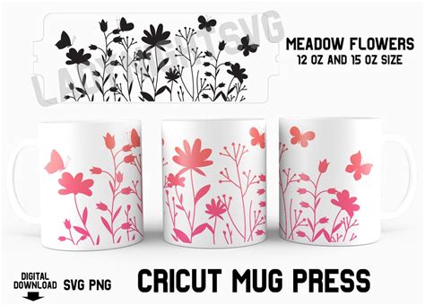 Cricut Mug Press Svg Design For Infusible Ink Sheet Meadow Etsy Uk