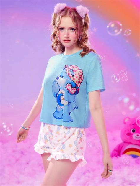 Is That The New Romwe X Care Bears Cartoon Graphic Ruffle Hem Pj Set